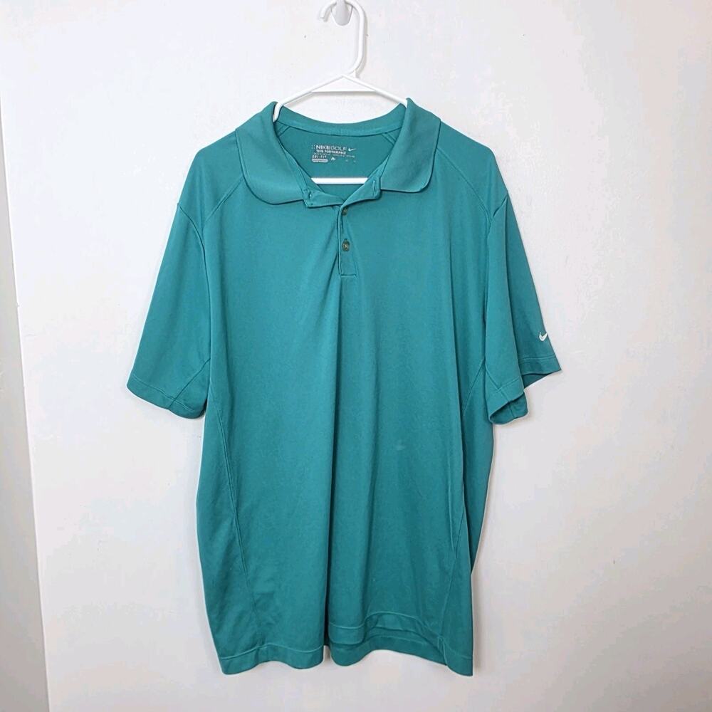 Nike Golf Tour Performance Blue Sporty Athleisure Outdoor Dri-Fit Polo Size‎ XL